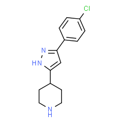 ChemSpider 2D Image | 4-[3-(4-Chlorophenyl)-1H-pyrazol-5-yl]piperidine | C14H16ClN3