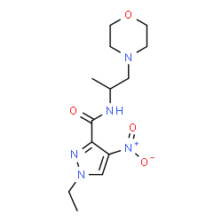 ChemSpider 2D Image | 1-Ethyl-N-[1-(4-morpholinyl)-2-propanyl]-4-nitro-1H-pyrazole-3-carboxamide | C13H21N5O4