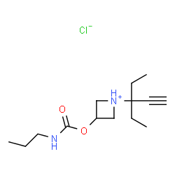 ChemSpider 2D Image | 1-(3-Ethyl-1-pentyn-3-yl)-3-[(propylcarbamoyl)oxy]azetidinium chloride | C14H25ClN2O2