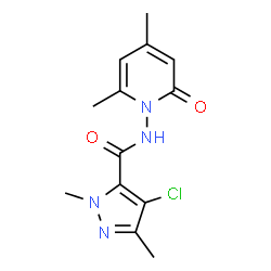 ChemSpider 2D Image | 4-Chloro-N-(4,6-dimethyl-2-oxo-1(2H)-pyridinyl)-1,3-dimethyl-1H-pyrazole-5-carboxamide | C13H15ClN4O2