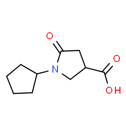 ChemSpider 2D Image | 1-Cyclopentyl-5-oxo-3-pyrrolidinecarboxylic acid | C10H15NO3