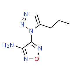 ChemSpider 2D Image | 4-(5-Propyl-1H-1,2,3-triazol-1-yl)-1,2,5-oxadiazol-3-amine | C7H10N6O