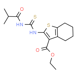 ChemSpider 2D Image | Ethyl 2-[(isobutyrylcarbamothioyl)amino]-4,5,6,7-tetrahydro-1-benzothiophene-3-carboxylate | C16H22N2O3S2