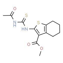 ChemSpider 2D Image | Methyl 2-[(acetylcarbamothioyl)amino]-4,5,6,7-tetrahydro-1-benzothiophene-3-carboxylate | C13H16N2O3S2