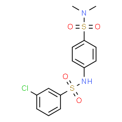 ChemSpider 2D Image | 4-{[(3-Chlorophenyl)sulfonyl]amino}-N,N-dimethylbenzenesulfonamide | C14H15ClN2O4S2