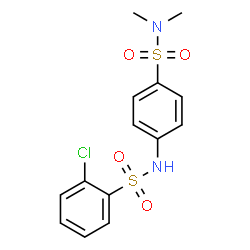 ChemSpider 2D Image | 4-{[(2-Chlorophenyl)sulfonyl]amino}-N,N-dimethylbenzenesulfonamide | C14H15ClN2O4S2