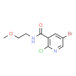 ChemSpider 2D Image | 5-Bromo-2-chloro-N-(2-methoxyethyl)nicotinamide | C9H10BrClN2O2