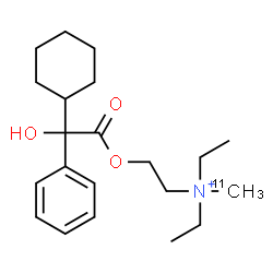 ChemSpider 2D Image | 2-[2-Cyclohexyl(hydroxy)phenylacetoxy]-N,N-diethyl-N-(~11~C)methylethanaminium | C2011CH34NO3
