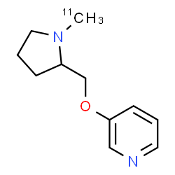 ChemSpider 2D Image | 3-{[1-(~11~C)Methyl-2-pyrrolidinyl]methoxy}pyridine | C1011CH16N2O