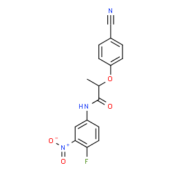 ChemSpider 2D Image | 2-(4-Cyanophenoxy)-N-(4-fluoro-3-nitrophenyl)propanamide | C16H12FN3O4