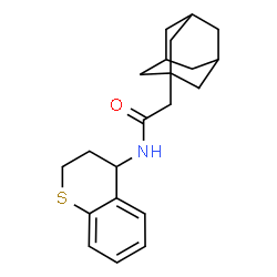 ChemSpider 2D Image | 2-(Adamantan-1-yl)-N-(3,4-dihydro-2H-thiochromen-4-yl)acetamide | C21H27NOS