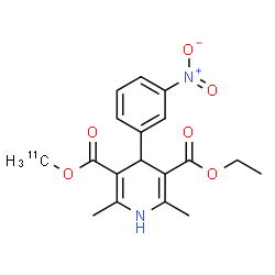 ChemSpider 2D Image | Ethyl (~11~C)methyl 2,6-dimethyl-4-(3-nitrophenyl)-1,4-dihydro-3,5-pyridinedicarboxylate | C1711CH20N2O6