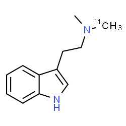 ChemSpider 2D Image | 2-(1H-Indol-3-yl)-N-methyl-N-(~11~C)methylethanamine | C1111CH16N2