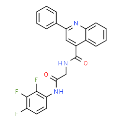 ChemSpider 2D Image | N-{2-Oxo-2-[(2,3,4-trifluorophenyl)amino]ethyl}-2-phenyl-4-quinolinecarboxamide | C24H16F3N3O2