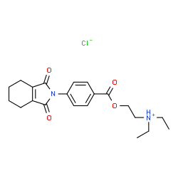 ChemSpider 2D Image | 2-{[4-(1,3-Dioxo-1,3,4,5,6,7-hexahydro-2H-isoindol-2-yl)benzoyl]oxy}-N,N-diethylethanaminium chloride | C21H27ClN2O4