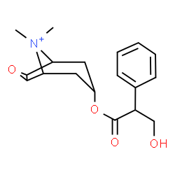 ChemSpider 2D Image | 7-[(3-hydroxy-2-phenylpropanoyl)oxy]-9,9-dimethyl-3-oxa-9-azoniatricyclo[3.3.1.02,4]nonane | C18H24NO4