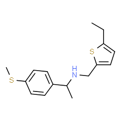 ChemSpider 2D Image | N-[(5-Ethyl-2-thienyl)methyl]-1-[4-(methylsulfanyl)phenyl]ethanamine | C16H21NS2