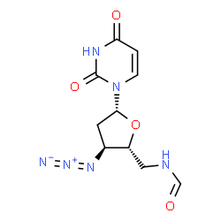 ChemSpider 2D Image | 3'-Azido-2',3',5'-trideoxy-5'-formamidouridine | C10H12N6O4