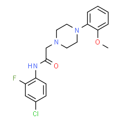 ChemSpider 2D Image | N-(4-Chloro-2-fluorophenyl)-2-[4-(2-methoxyphenyl)-1-piperazinyl]acetamide | C19H21ClFN3O2