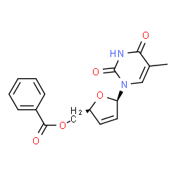 ChemSpider 2D Image | Thymidine, 2',3'-didehydro-3'-deoxy-, 5'-benzoate | C17H16N2O5