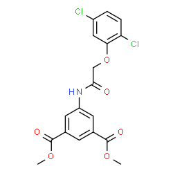 ChemSpider 2D Image | Dimethyl 5-{[(2,5-dichlorophenoxy)acetyl]amino}isophthalate | C18H15Cl2NO6