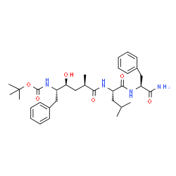 ChemSpider 2D Image | N-[(2R,4S,5S)-4-Hydroxy-2-methyl-5-({[(2-methyl-2-propanyl)oxy]carbonyl}amino)-6-phenylhexanoyl]-L-leucyl-L-phenylalaninamide | C33H48N4O6