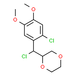 ChemSpider 2D Image | 2-[Chloro(2-chloro-4,5-dimethoxyphenyl)methyl]-1,4-dioxane | C13H16Cl2O4