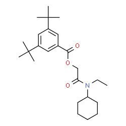 ChemSpider 2D Image | 2-[Cyclohexyl(ethyl)amino]-2-oxoethyl 3,5-bis(2-methyl-2-propanyl)benzoate | C25H39NO3