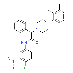 ChemSpider 2D Image | N-(4-Chloro-3-nitrophenyl)-2-[4-(2,3-dimethylphenyl)-1-piperazinyl]-2-phenylacetamide | C26H27ClN4O3