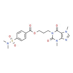ChemSpider 2D Image | 3-(3,7-Dimethyl-2,6-dioxo-2,3,6,7-tetrahydro-1H-purin-1-yl)propyl 4-(dimethylsulfamoyl)benzoate | C19H23N5O6S