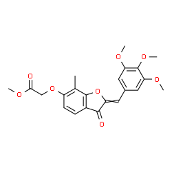 ChemSpider 2D Image | Methyl {[7-methyl-3-oxo-2-(3,4,5-trimethoxybenzylidene)-2,3-dihydro-1-benzofuran-6-yl]oxy}acetate | C22H22O8