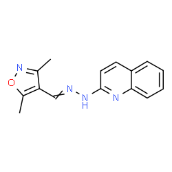 ChemSpider 2D Image | N-[(3,5-dimethyl-4-isoxazolyl)methylideneamino]-2-quinolinamine | C15H14N4O
