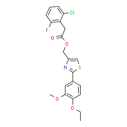 ChemSpider 2D Image | [2-(4-Ethoxy-3-methoxyphenyl)-1,3-thiazol-4-yl]methyl (2-chloro-6-fluorophenyl)acetate | C21H19ClFNO4S