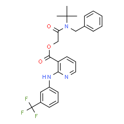 ChemSpider 2D Image | 2-[Benzyl(2-methyl-2-propanyl)amino]-2-oxoethyl 2-{[3-(trifluoromethyl)phenyl]amino}nicotinate | C26H26F3N3O3