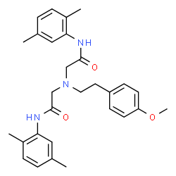 ChemSpider 2D Image | 2,2'-{[2-(4-Methoxyphenyl)ethyl]imino}bis[N-(2,5-dimethylphenyl)acetamide] | C29H35N3O3
