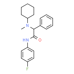 ChemSpider 2D Image | 2-[Cyclohexyl(methyl)amino]-N-(4-fluorophenyl)-2-phenylacetamide | C21H25FN2O