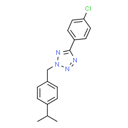ChemSpider 2D Image | 5-(4-Chlorophenyl)-2-(4-isopropylbenzyl)-2H-tetrazole | C17H17ClN4