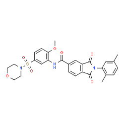 ChemSpider 2D Image | 2-(2,5-Dimethylphenyl)-N-[2-methoxy-5-(4-morpholinylsulfonyl)phenyl]-1,3-dioxo-5-isoindolinecarboxamide | C28H27N3O7S