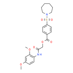ChemSpider 2D Image | 2-[(2,4-Dimethoxyphenyl)amino]-2-oxoethyl 4-(1-azepanylsulfonyl)benzoate | C23H28N2O7S