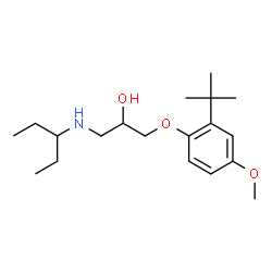 ChemSpider 2D Image | 1-[4-Methoxy-2-(2-methyl-2-propanyl)phenoxy]-3-(3-pentanylamino)-2-propanol | C19H33NO3