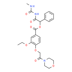 ChemSpider 2D Image | 2-[(Methylcarbamoyl)amino]-2-oxo-1-phenylethyl 3-ethoxy-4-[2-(4-morpholinyl)-2-oxoethoxy]benzoate | C25H29N3O8