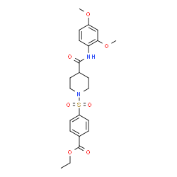 ChemSpider 2D Image | Ethyl 4-({4-[(2,4-dimethoxyphenyl)carbamoyl]-1-piperidinyl}sulfonyl)benzoate | C23H28N2O7S