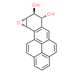 ChemSpider 2D Image | (7R,8S,8aR,9aS)-7,8,8a,9a-Tetrahydrobenzo[10,11]chryseno[3,4-b]oxirene-7,8-diol | C20H14O3