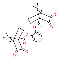 ChemSpider 2D Image | 1,2-Phenylene bis(4,7,7-trimethyl-2,3-dioxobicyclo[2.2.1]heptane-1-carboxylate) | C28H30O8