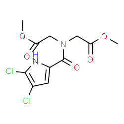 ChemSpider 2D Image | Dimethyl 2,2'-{[(4,5-dichloro-1H-pyrrol-2-yl)carbonyl]imino}diacetate | C11H12Cl2N2O5