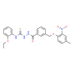 ChemSpider 2D Image | N-(2-Ethoxyphenyl)-2-{3-[(4-methyl-2-nitrophenoxy)methyl]benzoyl}hydrazinecarbothioamide | C24H24N4O5S