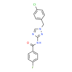 ChemSpider 2D Image | N-[1-(4-Chlorobenzyl)-1H-1,2,4-triazol-3-yl]-4-fluorobenzamide | C16H12ClFN4O