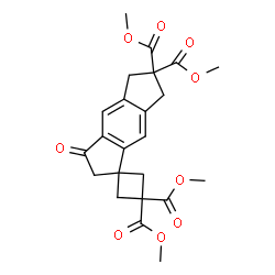 ChemSpider 2D Image | Tetramethyl 3'-oxo-2',3',5',7'-tetrahydro-3H,6'H-spiro[cyclobutane-1,1'-[s]indacene]-3,3,6',6'-tetracarboxylate | C23H24O9