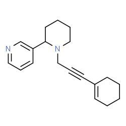 ChemSpider 2D Image | 3-{1-[3-(1-Cyclohexen-1-yl)-2-propyn-1-yl]-2-piperidinyl}pyridine | C19H24N2