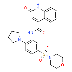 ChemSpider 2D Image | N-[5-(4-morpholinylsulfonyl)-2-(1-pyrrolidinyl)phenyl]-2-oxo-1H-quinoline-4-carboxamide | C24H26N4O5S